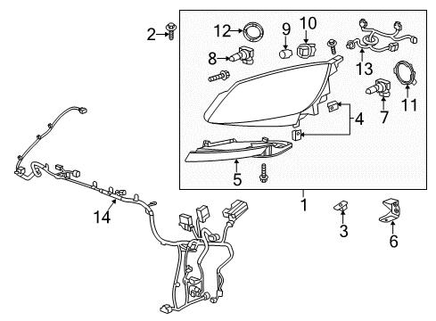 2015 Buick Verano Headlamps Composite Headlamp Diagram for 23216004