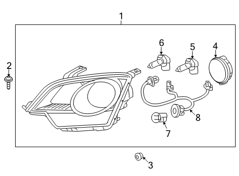 2015 Chevrolet Captiva Sport Headlamps Composite Assembly Diagram for 23136996