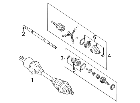 1996 Chevrolet Cavalier Drive Axles - Front Boot Kit, Front Wheel Drive Shaft Cv Joint Diagram for 26051136