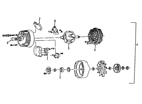 1988 Chevrolet K2500 Alternator GENERATOR Assembly-Remanufacture Cs130 Diagram for 10463421