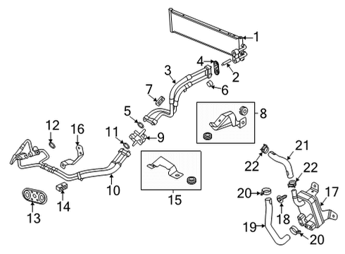 2021 Cadillac CT4 Oil Cooler Seal-Trans Fluid Cooler Pipe Fitting Diagram for 24237658