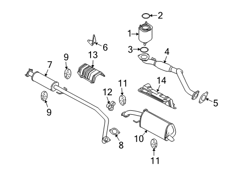 2005 Chevrolet Aveo Exhaust Components Oxidation Catalytic Converter Assembly (Goodwrench) Diagram for 96536865