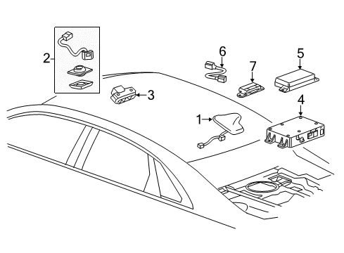 2019 Cadillac CTS Communication System Components Connector Diagram for 13460451