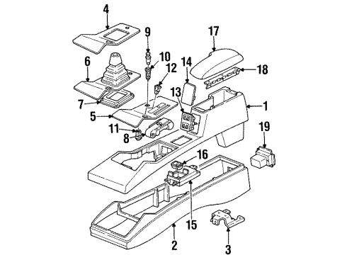 1996 Chevrolet Beretta Full Console Indicator Asm-Automatic Transmission Control *Graphite Diagram for 10069580