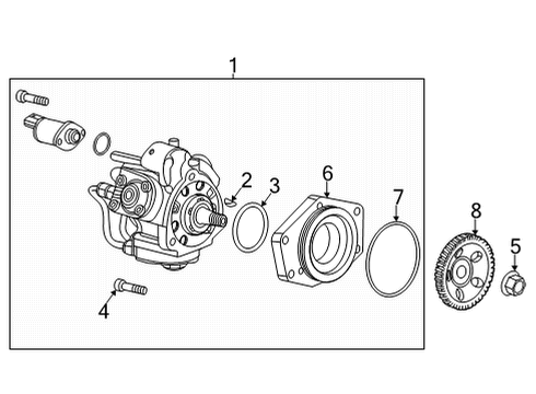 2020 GMC Sierra 2500 HD Fuel Injection Seal Kit-Fuel Injector (O Ring) Diagram for 12672367