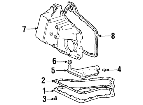 2001 Oldsmobile Aurora Automatic Transmission Gasket Kit, Case Side Cover Diagram for 24206959