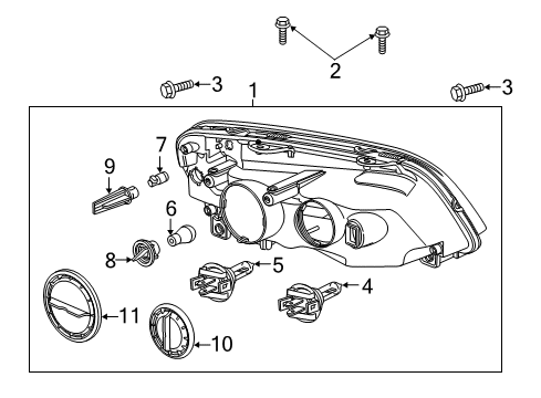 2015 Chevrolet Caprice Headlamps Composite Headlamp Diagram for 92245553