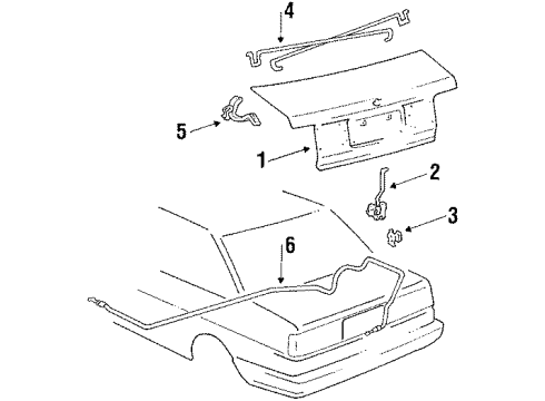 1986 Chevrolet Nova Trunk Lid Rear Compartment Lid Lock Cylinder(W/Key) Diagram for 94843601