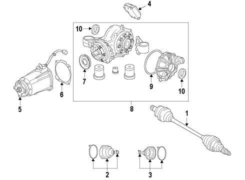 2008 Saturn Vue Rear Axle, Axle Shafts & Joints, Differential, Drive Axles, Propeller Shaft Outer Boot Diagram for 19149882