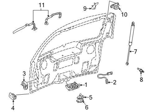 2007 Chevrolet Uplander Lift Gate - Lock & Hardware Harness Asm-Lift Gate Wiring Harness Extension Diagram for 15855176