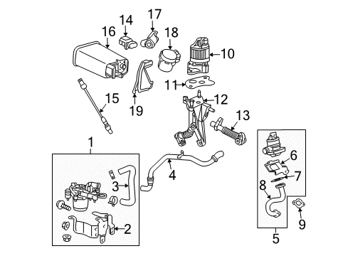 2006 Buick LaCrosse Emission Components Air Injection Reactor Pump Diagram for 12584904