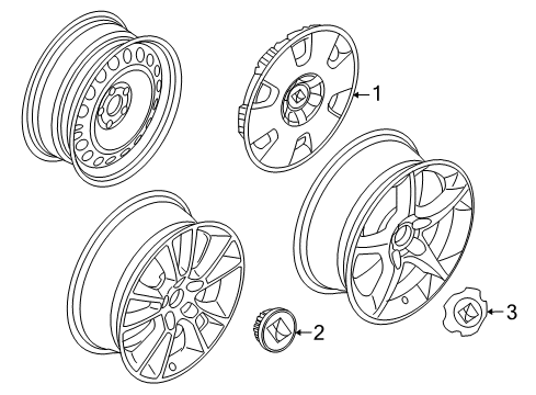 2008 Saturn Astra Wheel Covers & Trim Wheel Trim Cover Hub Cap Diagram for 94710230