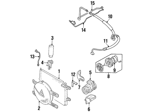 1994 Geo Tracker Air Conditioner Valve, Auxiliary A/C Evaporator Thermal Expansion Diagram for 96068764