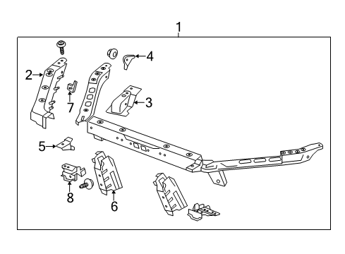 2018 Cadillac ATS Radiator Support Upper Extension Diagram for 22959558