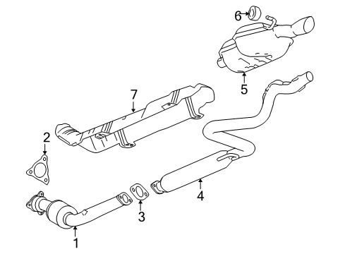 2007 Chevrolet Cobalt Exhaust Components Converter & Pipe Diagram for 22970503