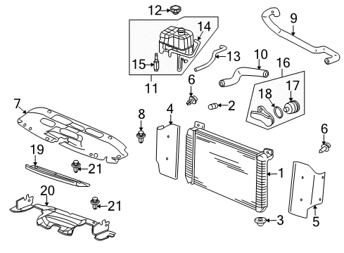 2006 Cadillac Escalade EXT Radiator & Components Water Inlet Seal Diagram for 12570307