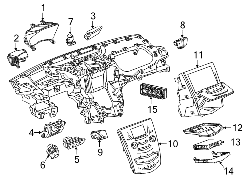 2013 Cadillac ATS Cluster & Switches, Instrument Panel Dash Control Unit Diagram for 13589030
