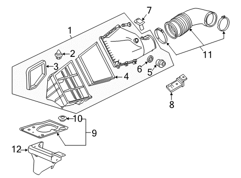 2015 Chevrolet Silverado 2500 HD Air Intake Air Cleaner Assembly Diagram for 23210121