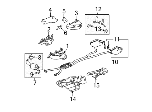 2009 Cadillac CTS Exhaust Manifold Manifold Gasket Diagram for 12576263