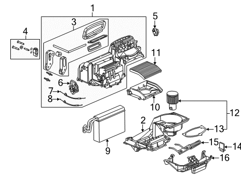 2003 Saturn Ion HVAC Case Blower Motor Diagram for 15930424