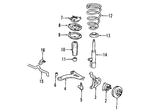 1997 Buick Riviera Front Suspension Components, Lower Control Arm, Stabilizer Bar Shaft Bushings Diagram for 25699776