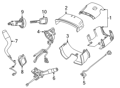 2019 Chevrolet Tahoe Shroud, Switches & Levers Cover Assembly Diagram for 23190139