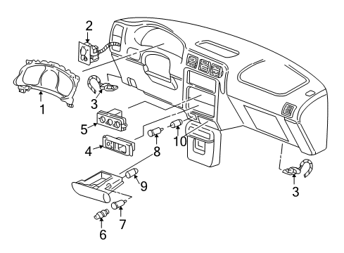 1998 Chevrolet Venture A/C & Heater Control Units Gauge Cluster Diagram for 16219801