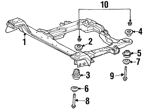 2002 Oldsmobile Intrigue Suspension Mounting - Front Rear Insulator Diagram for 10249731