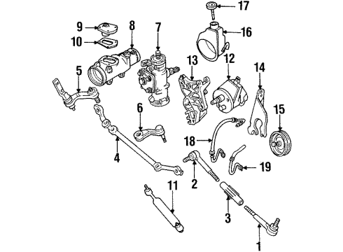 1999 Chevrolet Tahoe P/S Pump & Hoses, Steering Gear & Linkage Power Steering Pump Diagram for 26069033