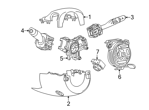 2018 Buick Enclave Switches Lower Column Cover Diagram for 84289075
