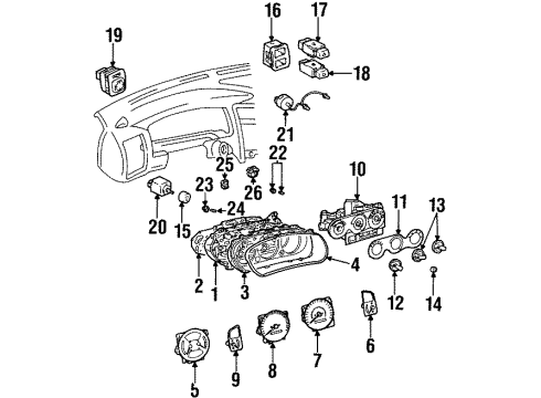 1998 Chevrolet Prizm Switches Tachometer, Engine Diagram for 94859142