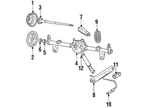 1984 Oldsmobile 98 Rear Brakes Axle Shaft (5" Bolt Circle) Diagram for 22504959