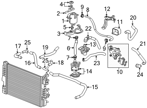 2014 Chevrolet Spark EV Hoses, Lines & Pipes Pump Asm-Heater Coolant Diagram for 13597901