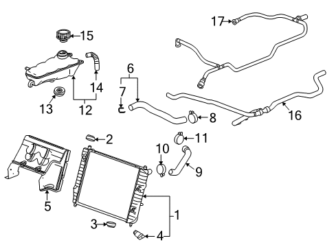 2013 Chevrolet Corvette Radiator & Components Cap Asm-Radiator Surge Tank Diagram for 20838623