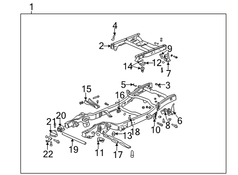 2007 Chevrolet Silverado 1500 Frame & Components Tow Hook Diagram for 15226257