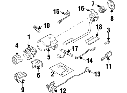 1991 Chevrolet Beretta Switches Cylinder, Steering Column Lock & Ignition Switch Diagram for 26015533