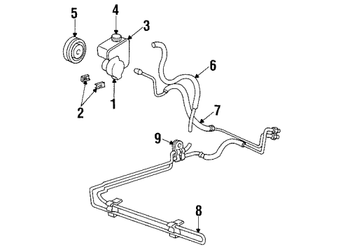 1998 Oldsmobile Silhouette P/S Pump & Hoses, Steering Gear & Linkage Hose-P/S Fluid Reservoir Inlet Diagram for 26041962