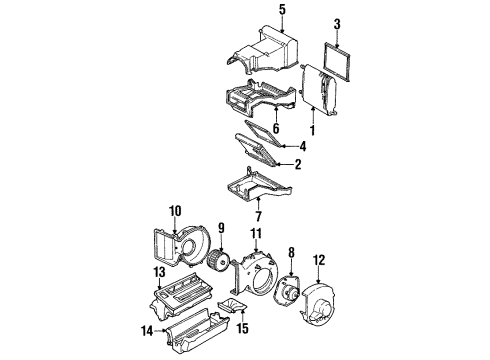 1994 Chevrolet K1500 Suburban Auxiliary Heater & A/C Resistor Asm-Auxiliary Blower Motor Diagram for 15644183