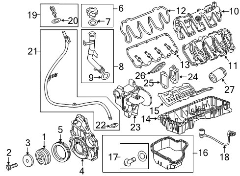 2012 GMC Sierra 3500 HD Filters Element, Air Cleaner Diagram for 15908916
