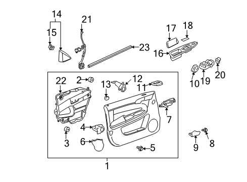 2013 Chevrolet Impala Front Door Lock Assembly Diagram for 22862248