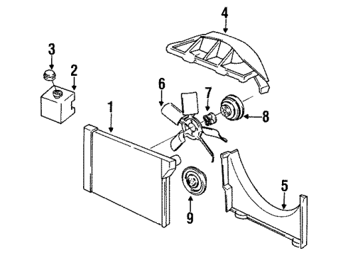 1985 Chevrolet Camaro Cooling System, Radiator, Cooling Fan Recovery Tank Diagram for 14070997