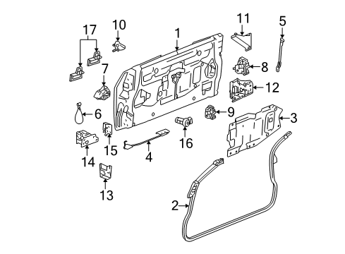 2004 GMC Envoy XUV Tail Gate End Gate Latch Assembly Diagram for 15778433