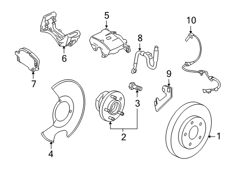2011 Buick Regal Front Brakes Rotor Diagram for 13501319