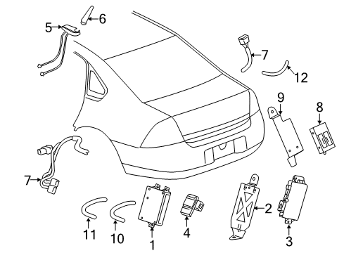 2010 Chevrolet Impala Electrical Components Battery Diagram for 88861186