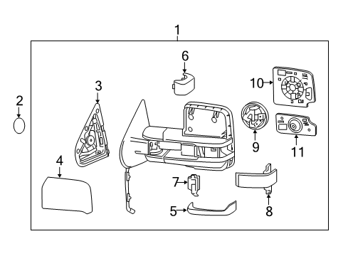 2016 GMC Sierra 3500 HD Mirrors Mirror Assembly Diagram for 84228900