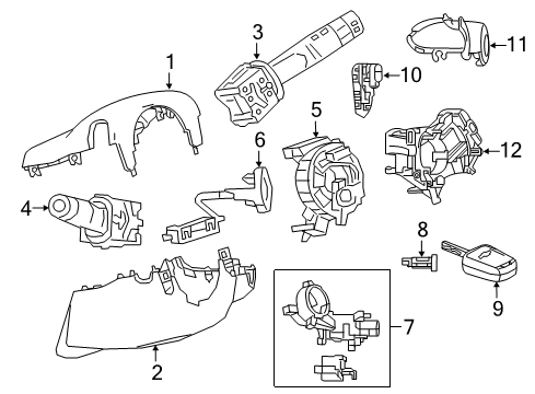 2019 Chevrolet Spark Shroud, Switches & Levers Lower Column Cover Diagram for 95441567