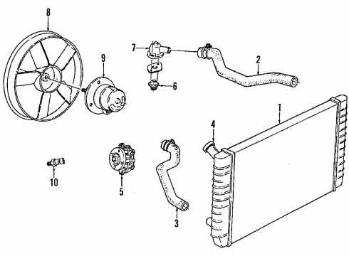 1993 Buick Regal Fuel Supply Radiator Outlet Hose Diagram for 52362045