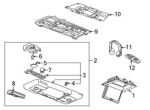 2009 Buick Enclave Entertainment System Components Retainer Plate Diagram for 15787857