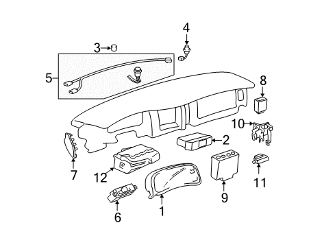 1997 Buick Park Avenue Automatic Temperature Controls Instrument Cluster Assembly Diagram for 16255934