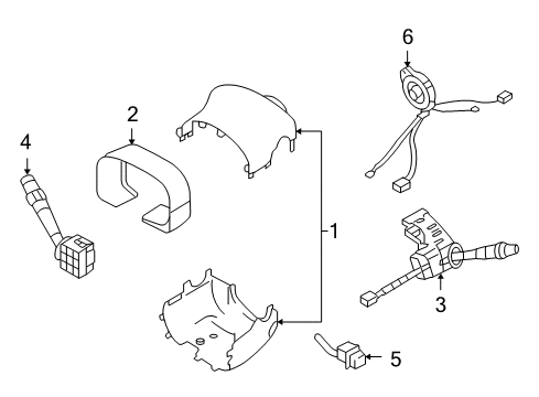 2007 Cadillac XLR Switches Cover Asm, Steering Column Housing Trim Extension Diagram for 19149672